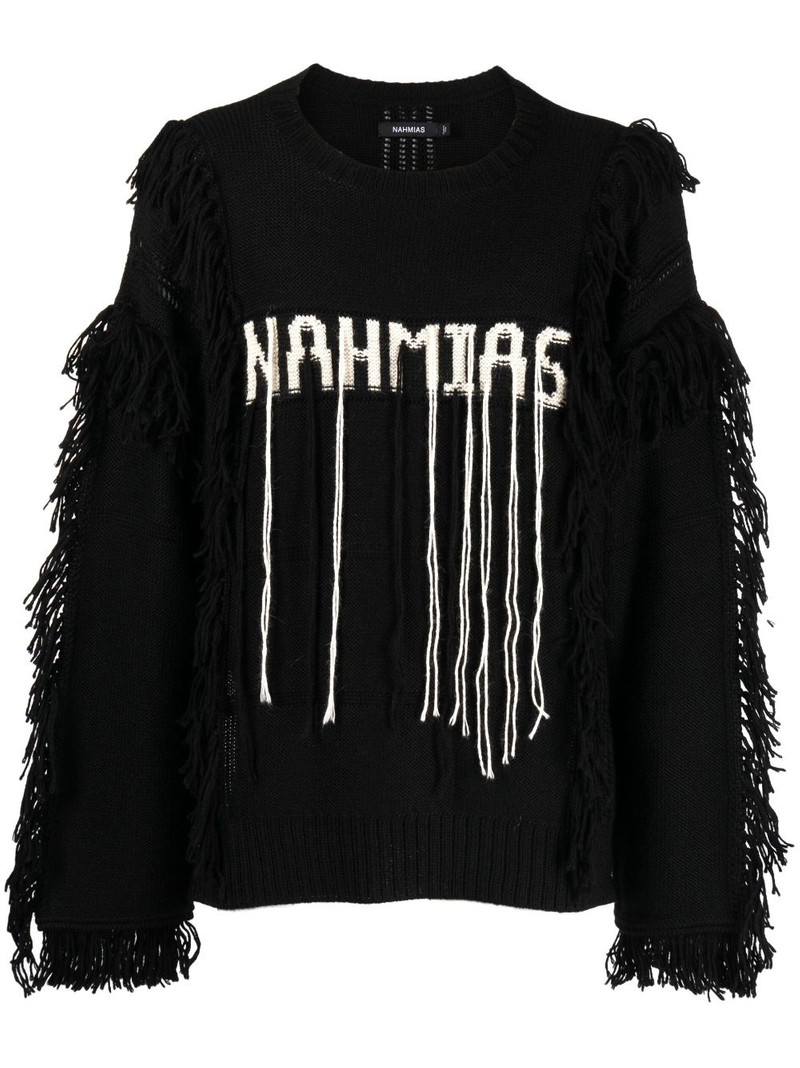 intarsia-knit logo alpaca wool jumper 1