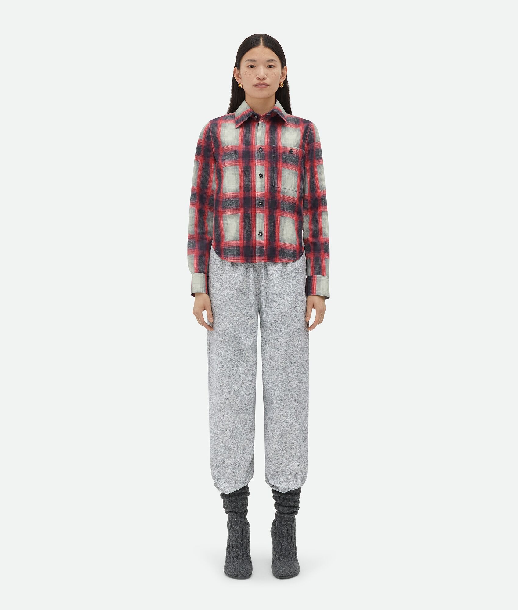 Printed Leather Check Shirt - 4