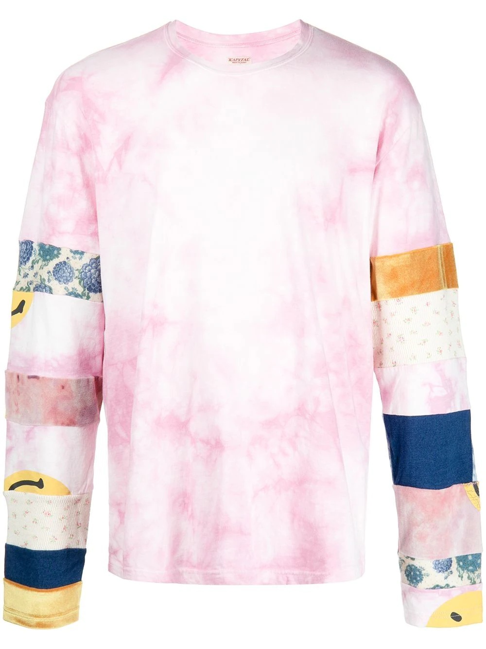 patchwork tie-dye longsleeved T-shirt - 1