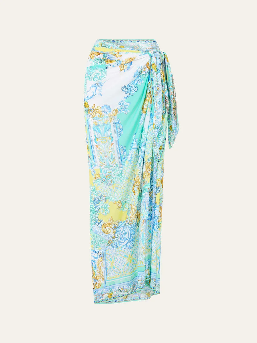 Dial Up The Tiles Multiwear Long Sarong Coverup - 1