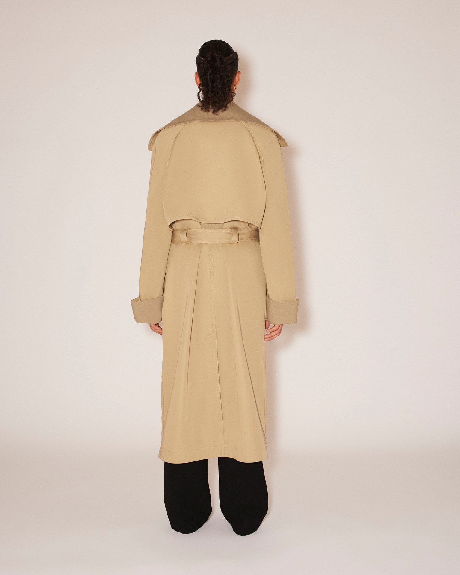 MANTAS - Bonded twill trench coat - Beige - 8