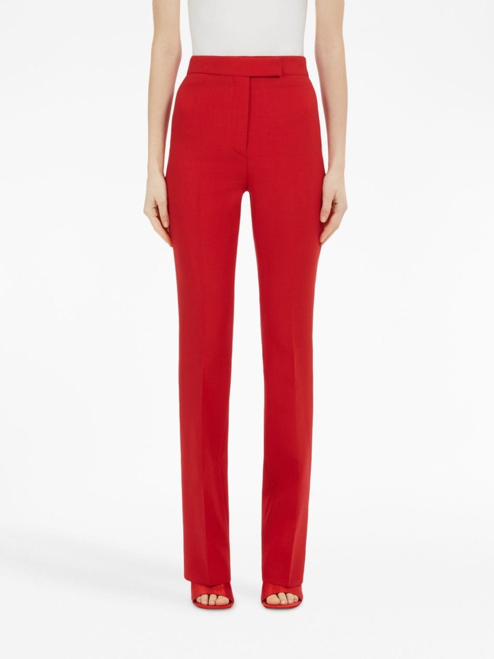 straight-leg wool tailored trousers - 3