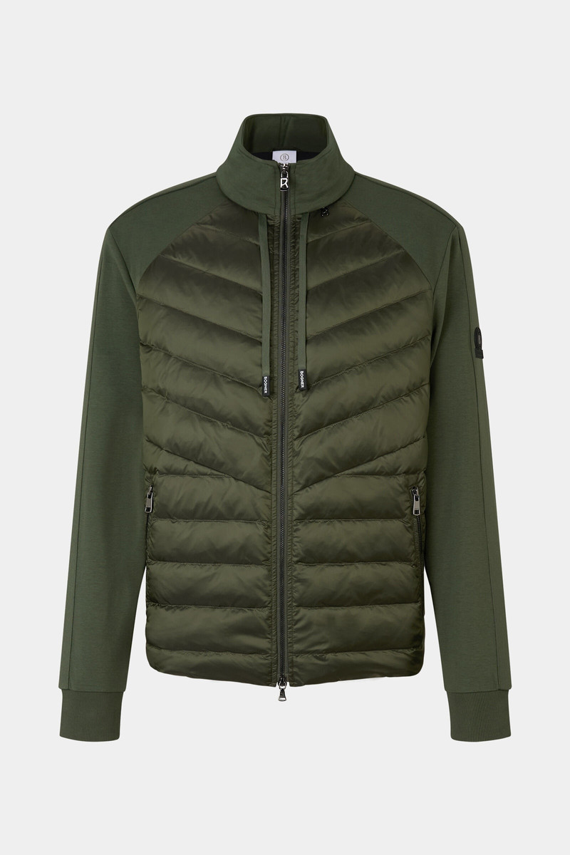 Baker Down sweatshirt jacket in Olive green 1