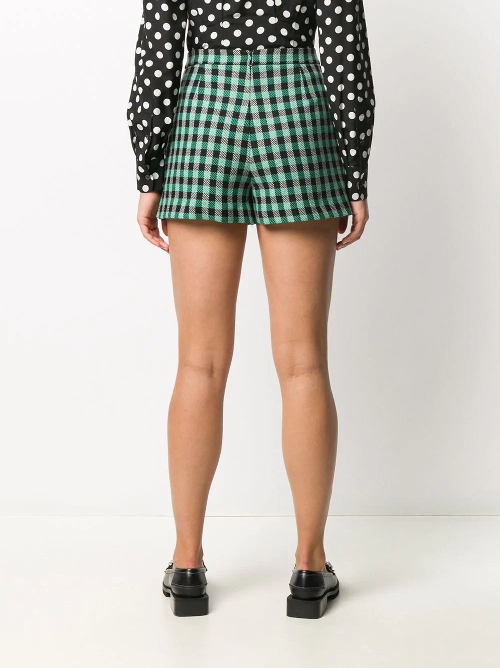 gingham-print skorts - 4