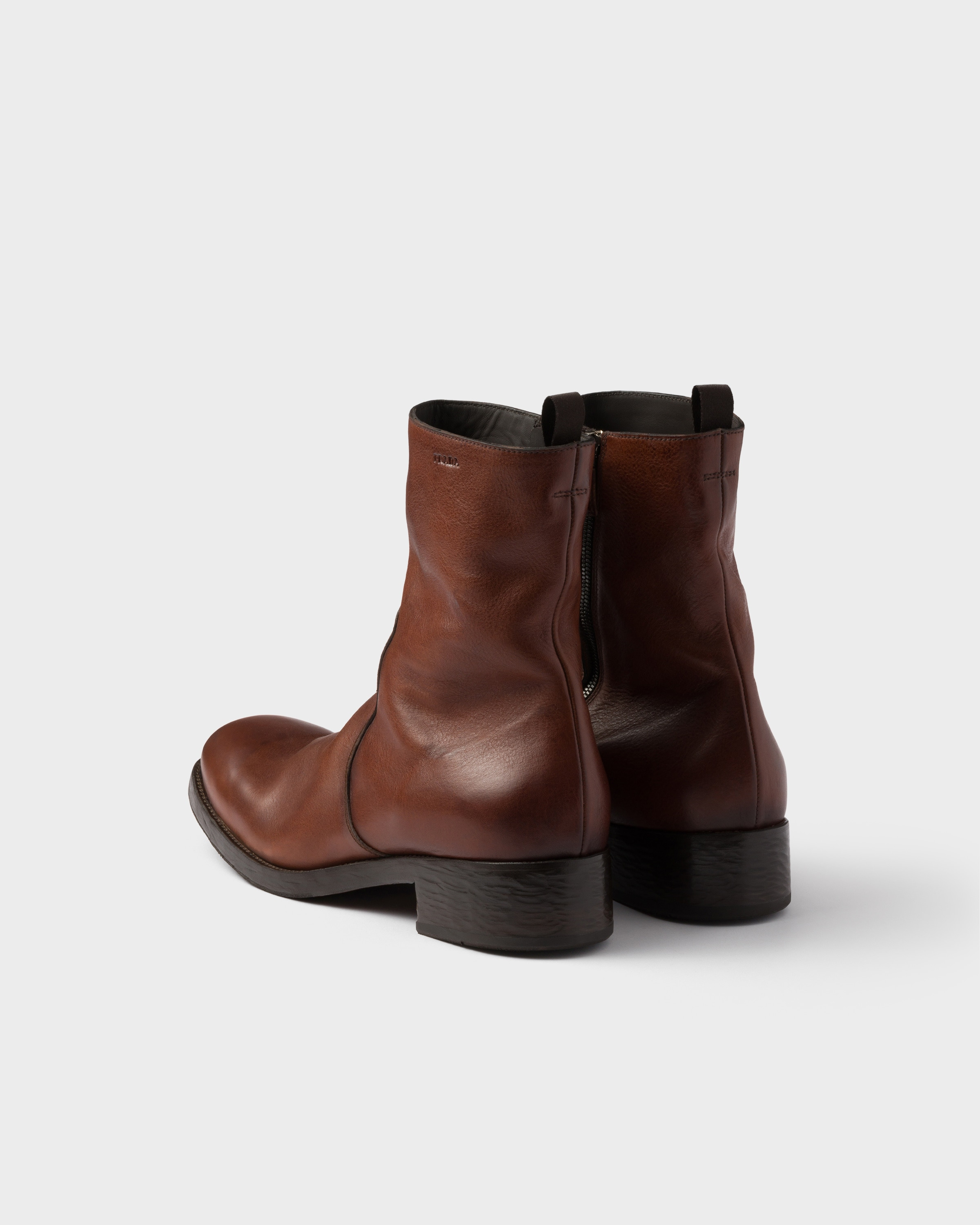 Leather zipper boots - 4