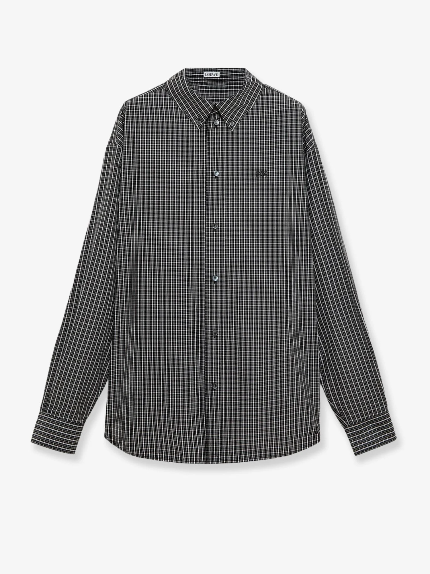 Loewe Technical Cotton Shirt Check Pattern Black - 1
