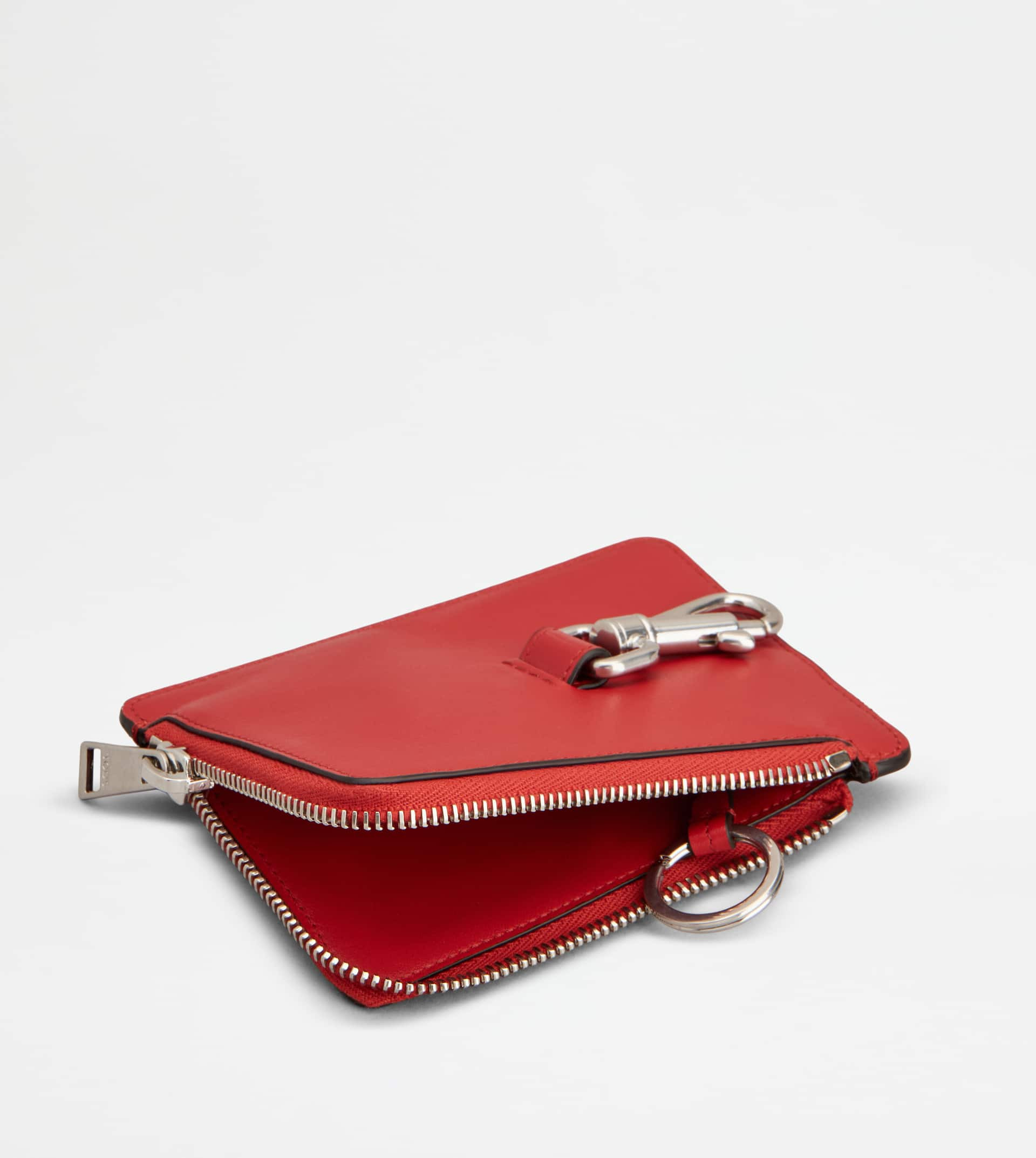 POUCH IN LEATHER SMALL - RED - 3