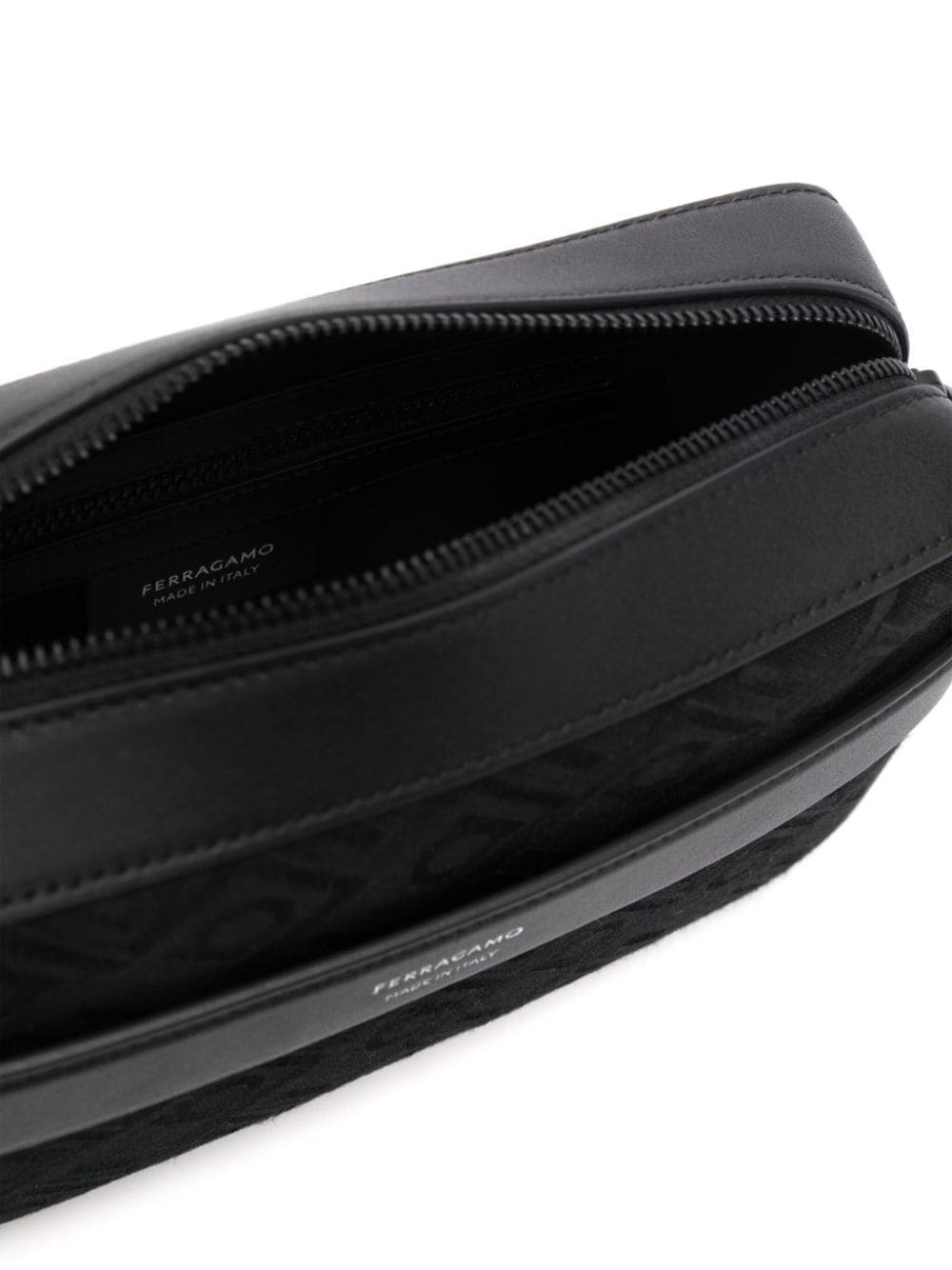 Gancini-jacquard leather messenger bag - 5