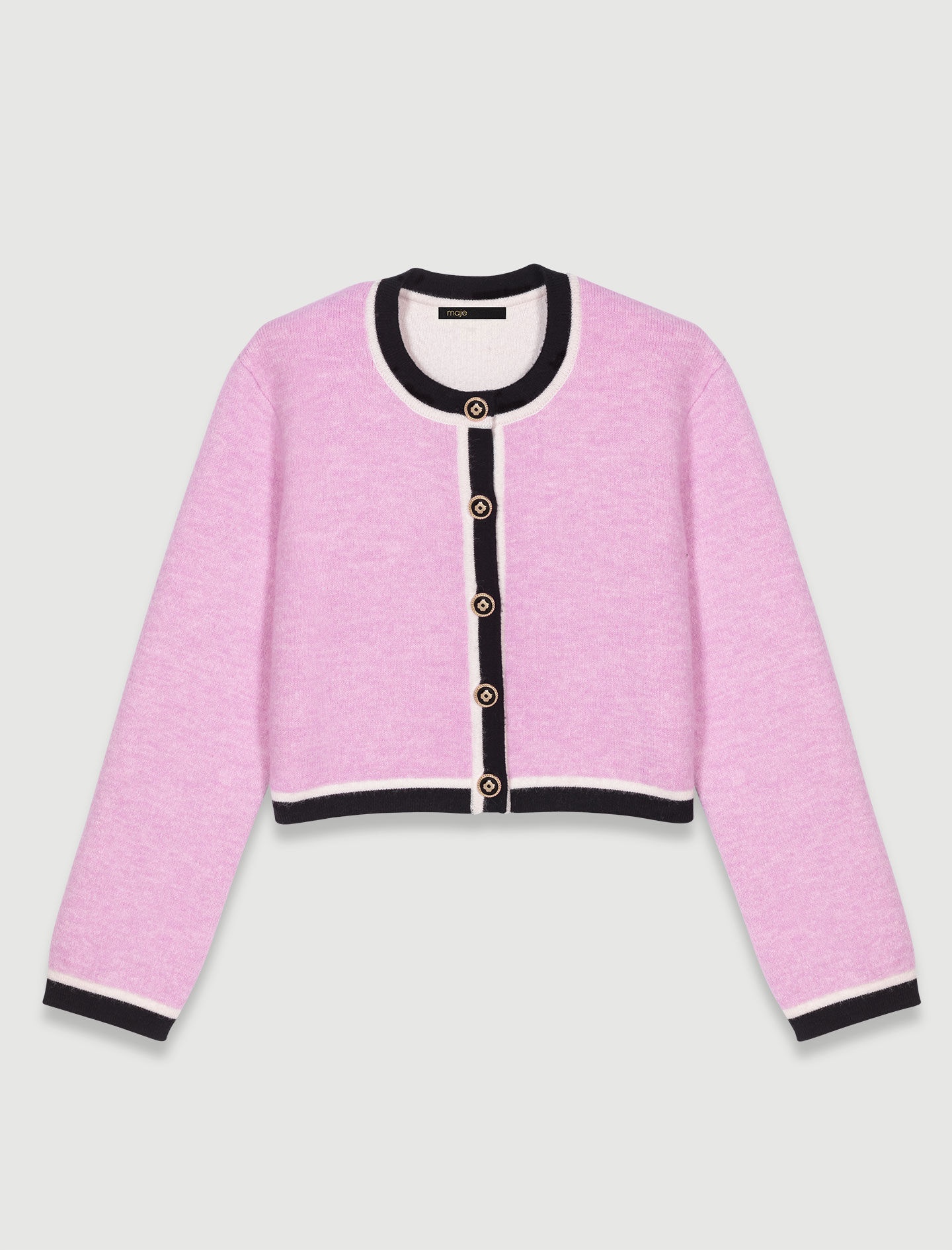Cropped knit cardigan - 1