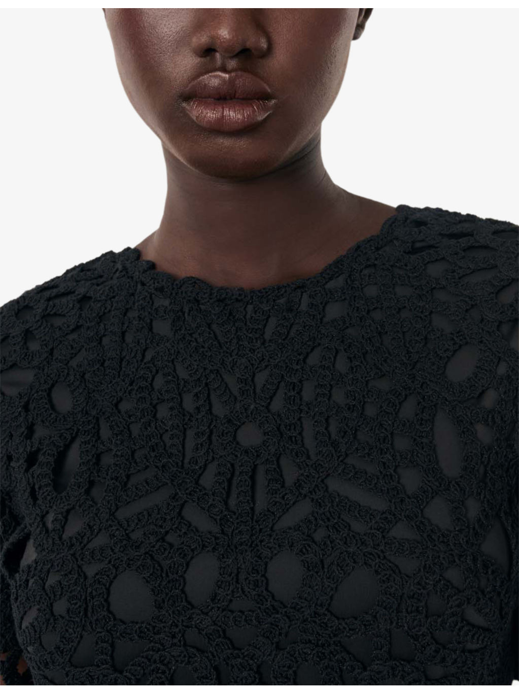 Short-Sleeved Cut-Out Lace Mini Dress - 6