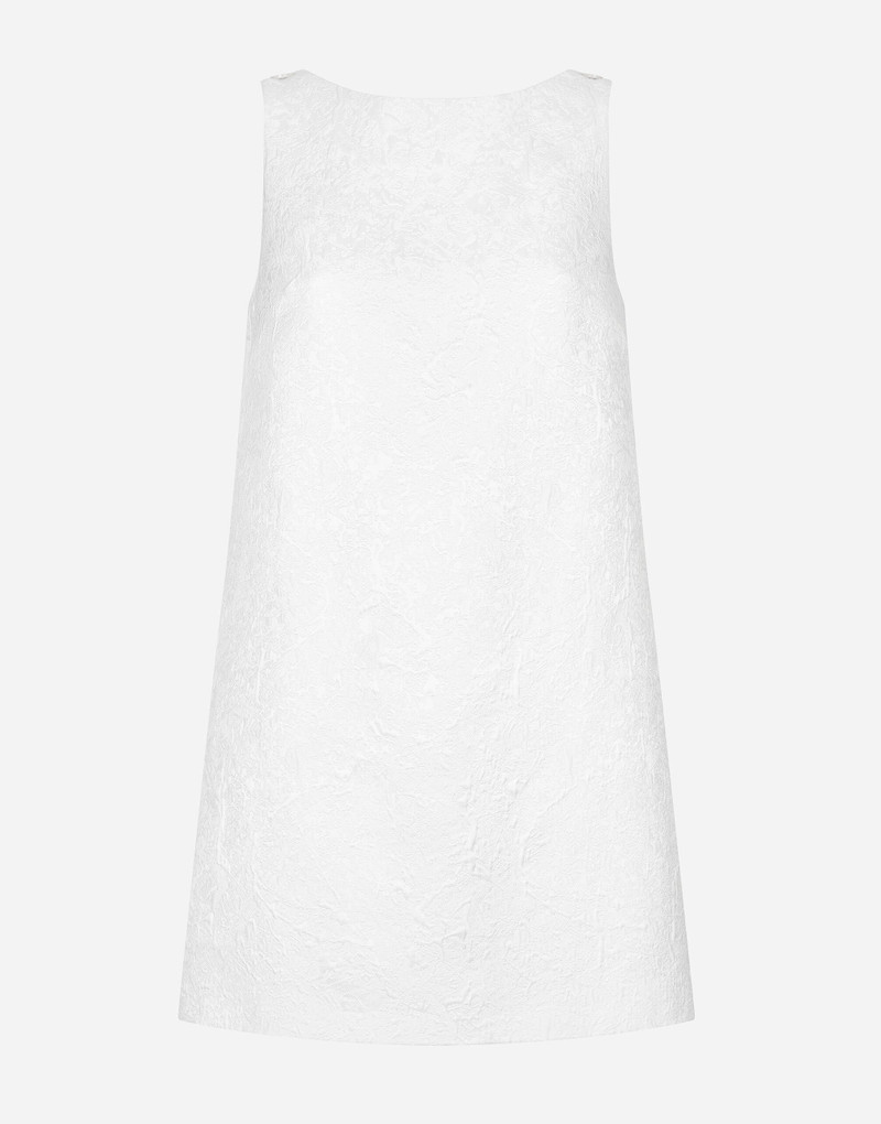 Short brocade dress with back neckline 1