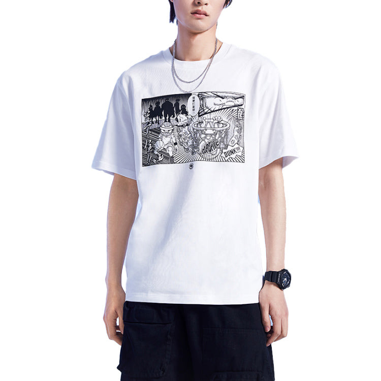 Li-Ning BADFIVE Printing Sports Round Neck Short Sleeve 'White' AHSQ701-2 - 3
