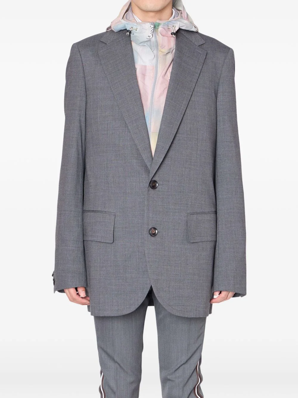 notched-lapel single-breasted blazer - 1