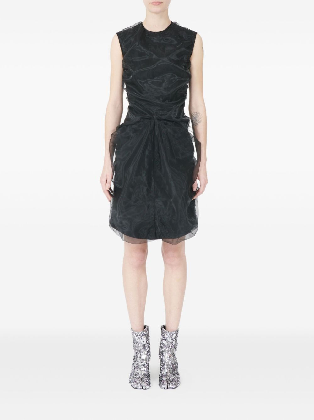 sleeveless ruffled mini dress - 2