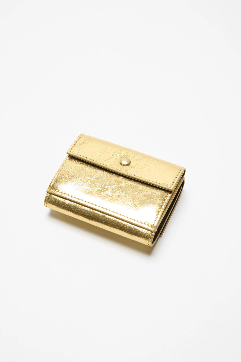 Trifold leather wallet - Gold 4
