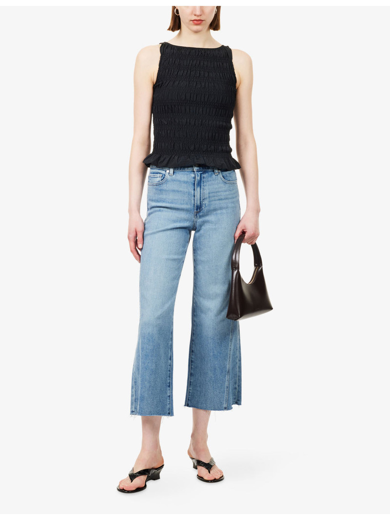 PAIGE Anessa Twist Raw-Hem Stretch-Denim Jeans outlook