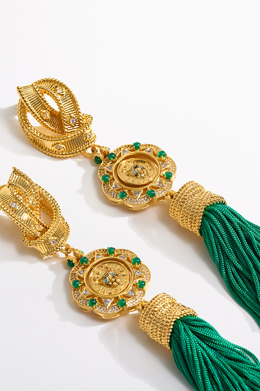 FIERCE FOLKLORE PENDANT TASSEL EARRINGS - 1