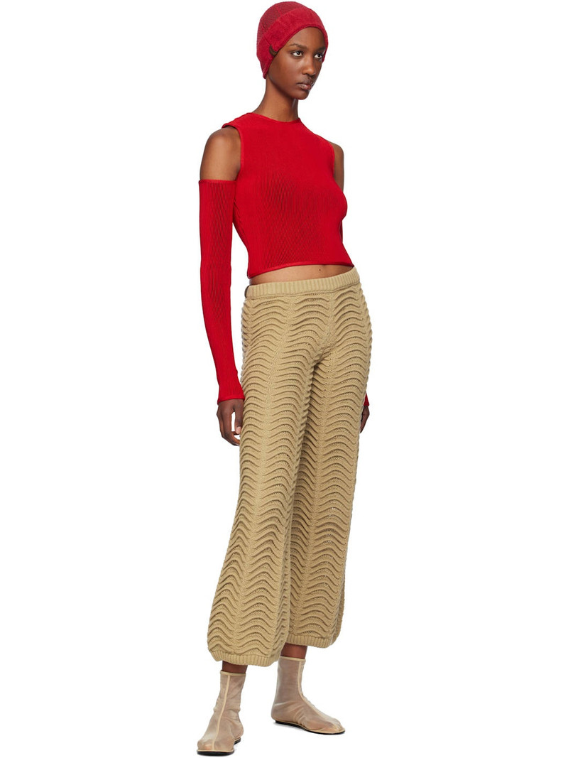 ISA BOULDER Red Quarter Shoulder Crop T-shirt outlook