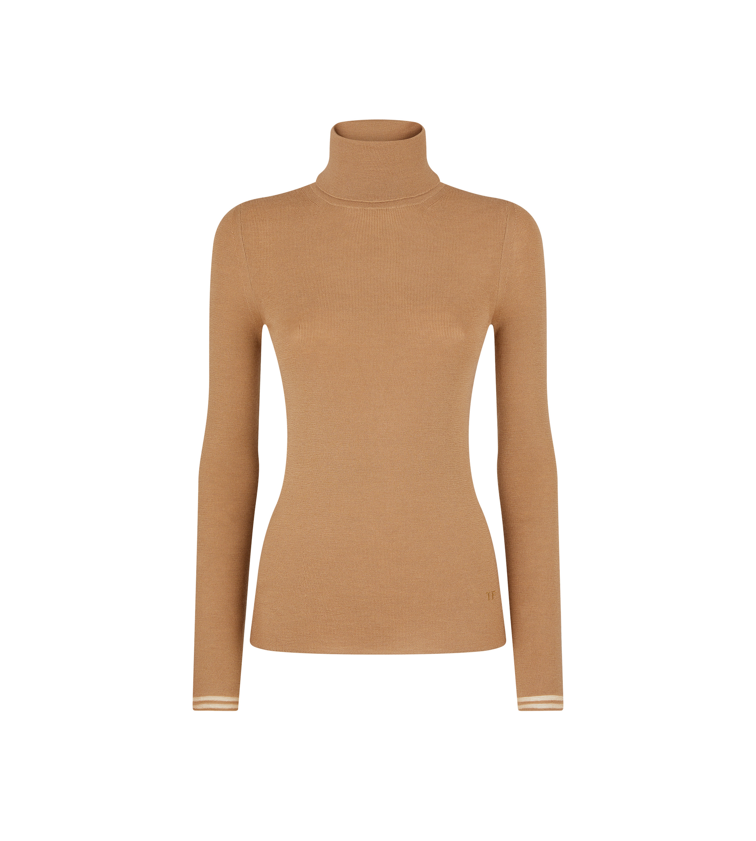 FULL NEEDLE FINE CASHMERE SILK KNIT TURTLENECK - 1