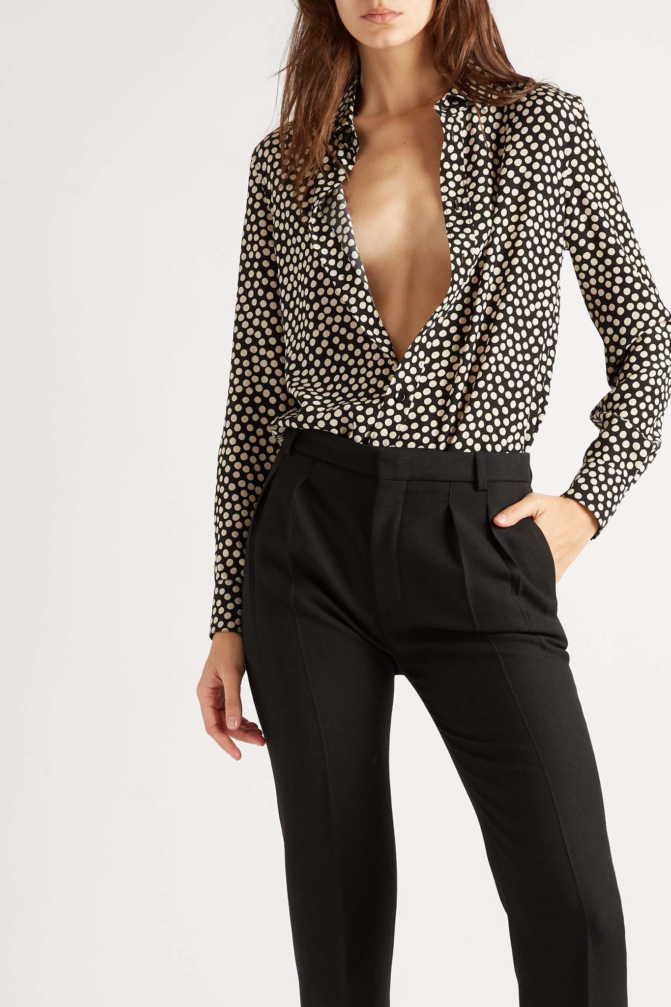 Polka-dot silk crepe de chine shirt - 2