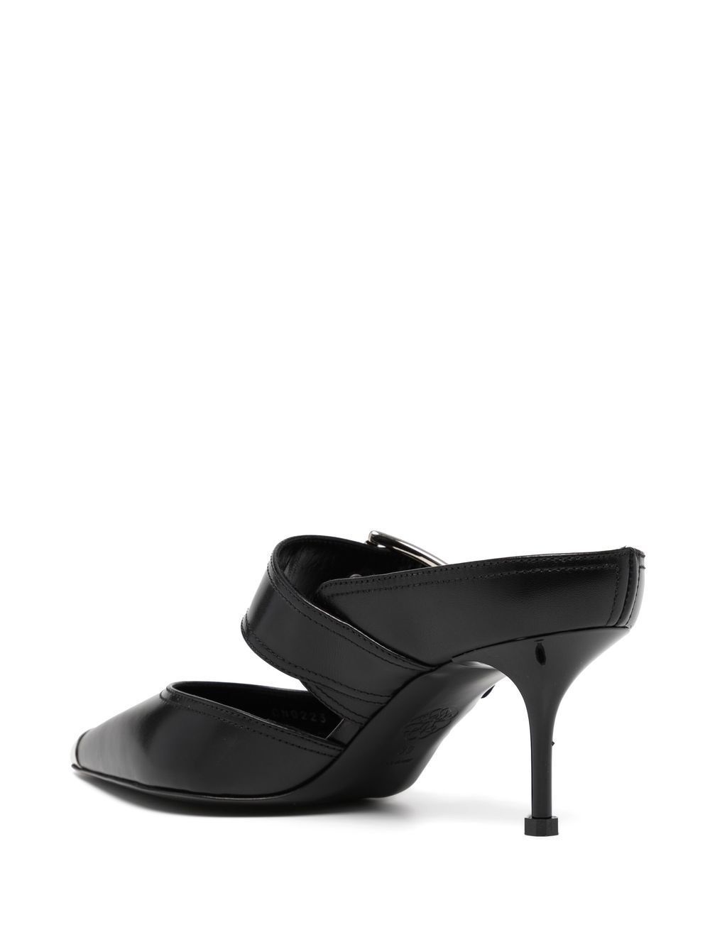 Punk Buckle 40mm leather mules - 3