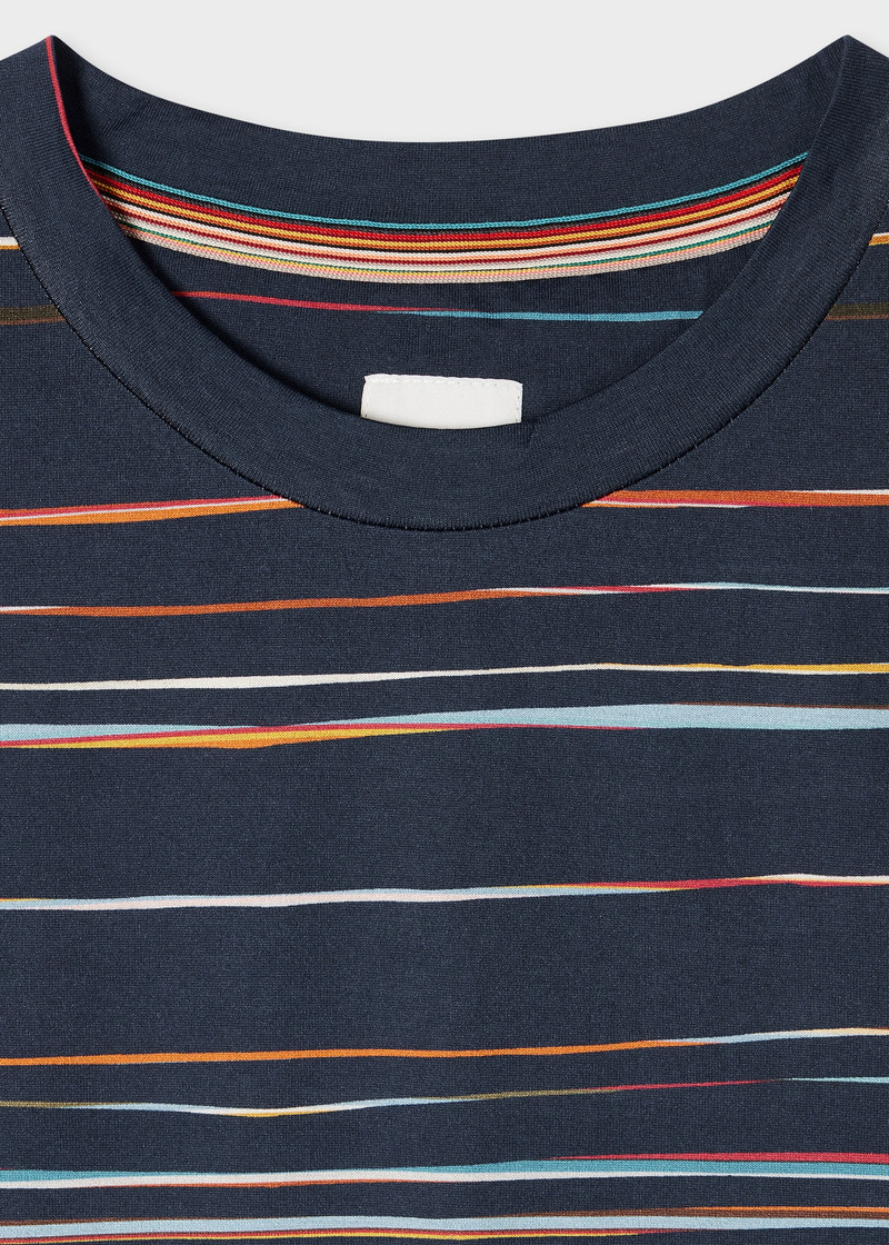 Paul Smith Navy 'Signature Pinstripe' T-Shirt outlook