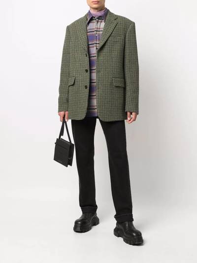 MSGM check-print wool blazer outlook