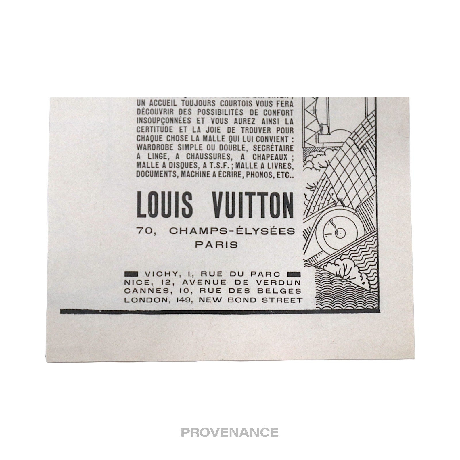 Louis Vuitton Antique Vintage Newsprint Ad - Travel Trunk - 7