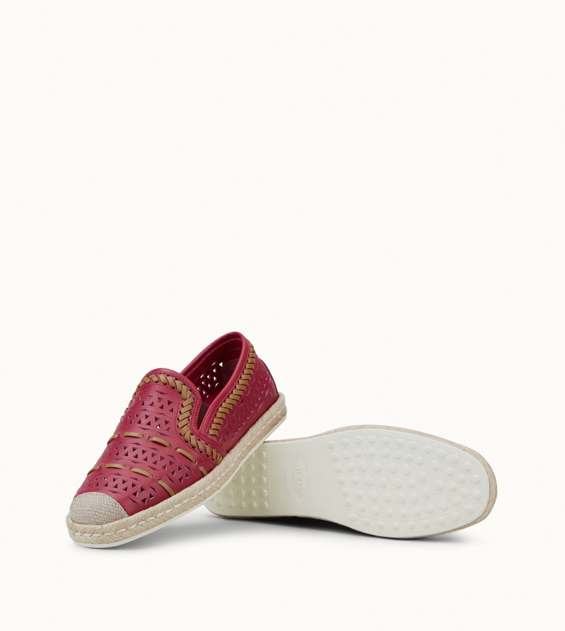 SLIP-ONS IN LEATHER - VIOLET, BROWN - 5
