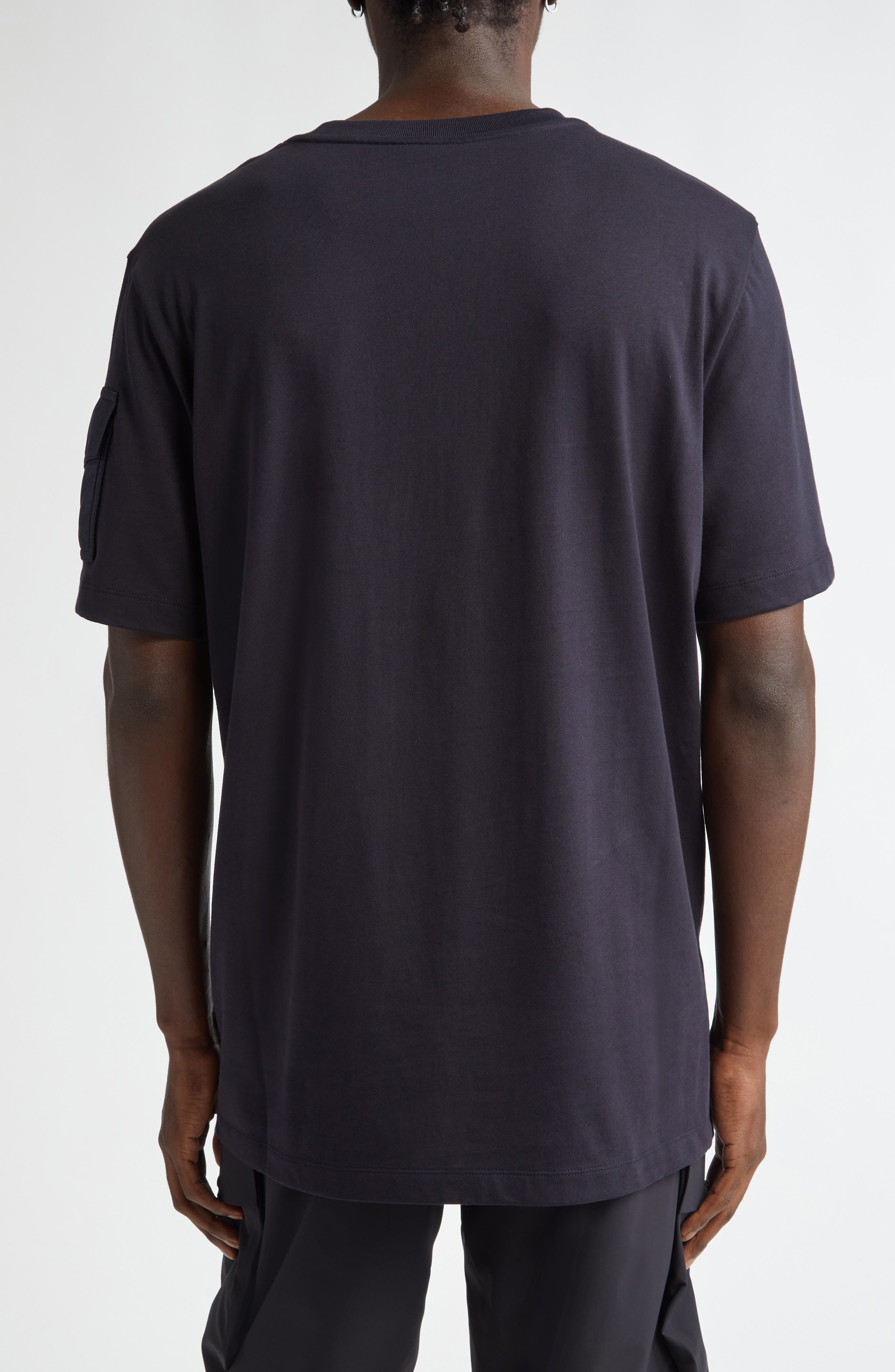 Moncler Logo Pocket Cotton T-Shirt in Navy at Nordstrom - 2