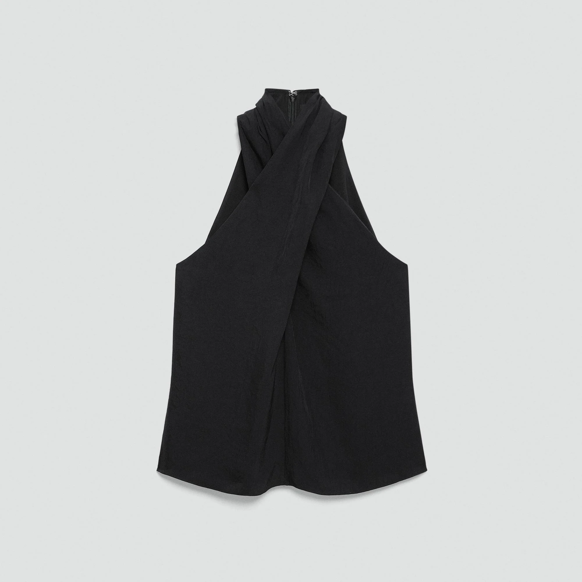 Twisted Halter Top in Washed Twill - 1