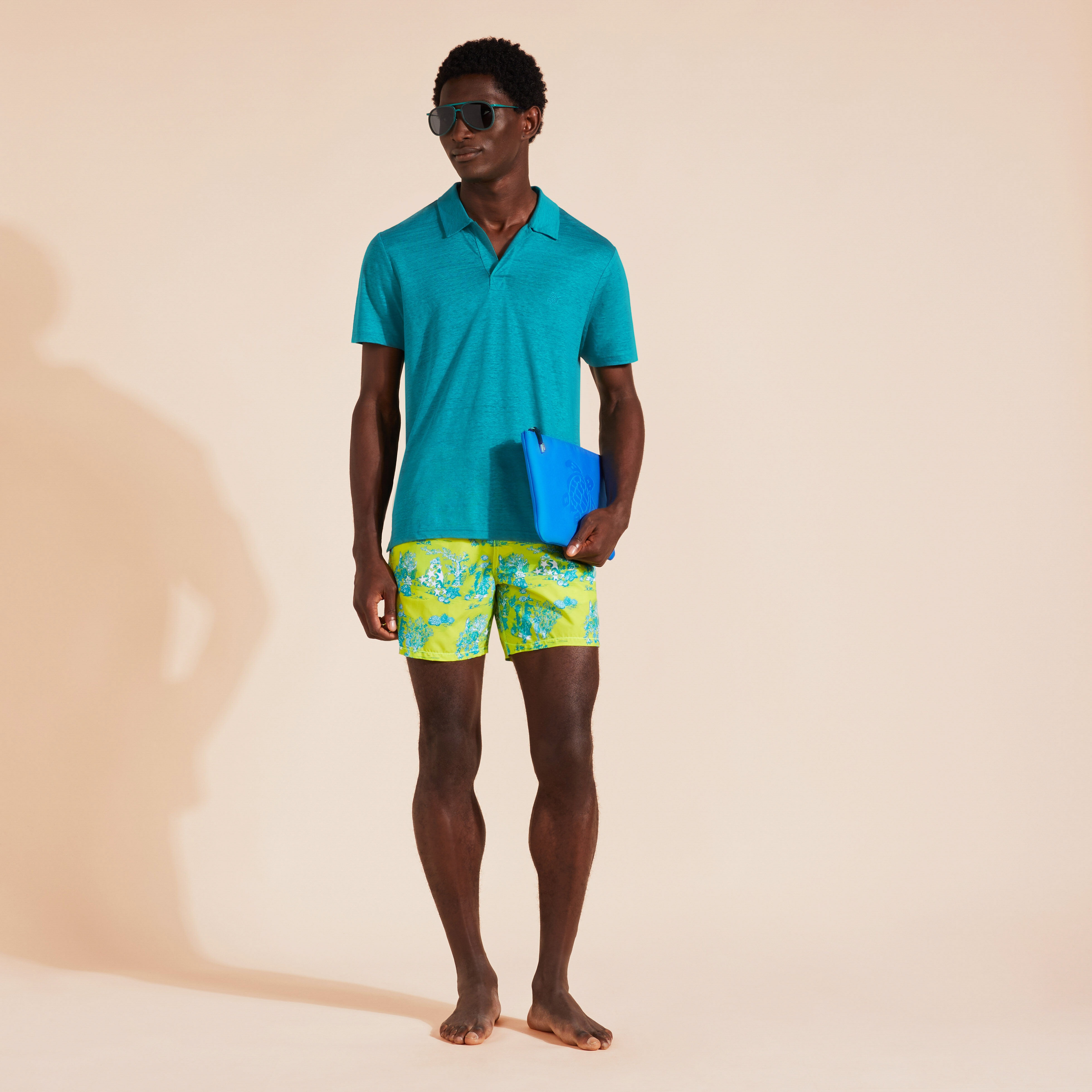 Men Swim Trunks Deep Sea Toile de Jouy - 5