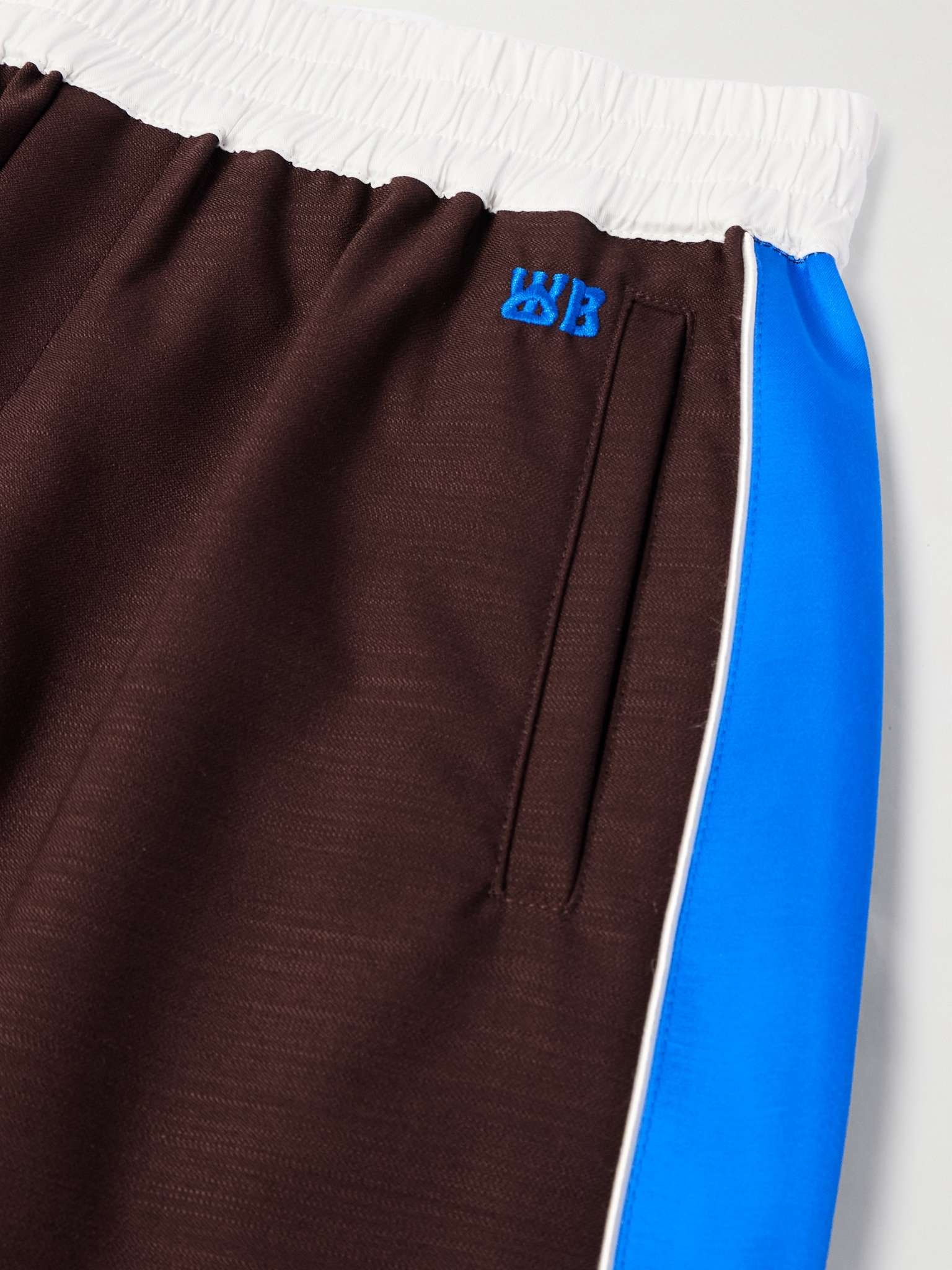 Courage Straight-Leg Logo-Embroidered Shell and Satin-Trimmed Wool Track Pants - 3