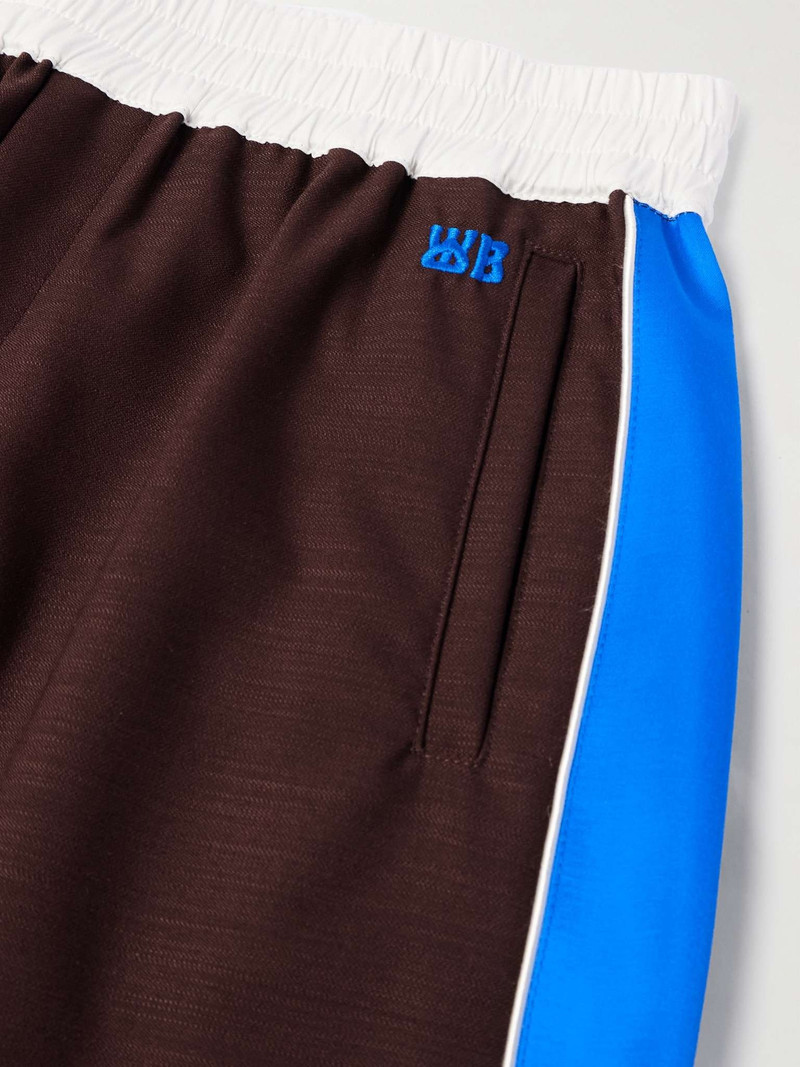 Courage Straight-Leg Logo-Embroidered Shell and Satin-Trimmed Wool Track Pants 3