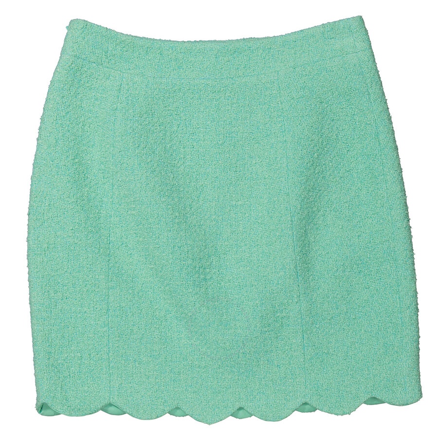 Moschino Ladies Light Green Scallop-Hem High Waist Mini Skirt - 2