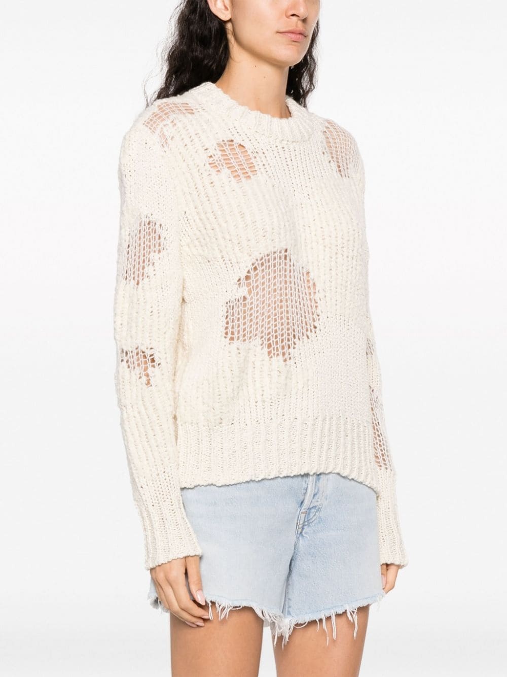 Generous chunky-knit distressed jumper - 3