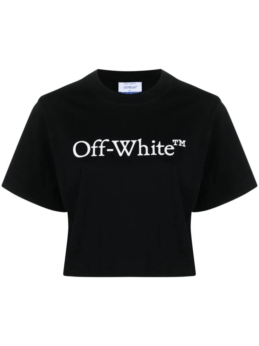 Off-White OFF-WHITE BOOKISH CROP T-SHIRT WITH PRINT - 1