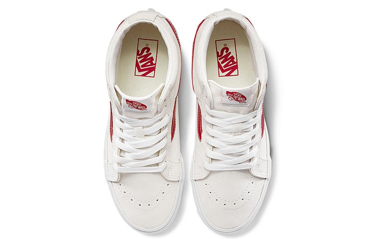 Vans SK8-Mid Stylish Lightweight Mid-Top Casual Skate Shoes Unisex White Red VN0A391FOXS - 3