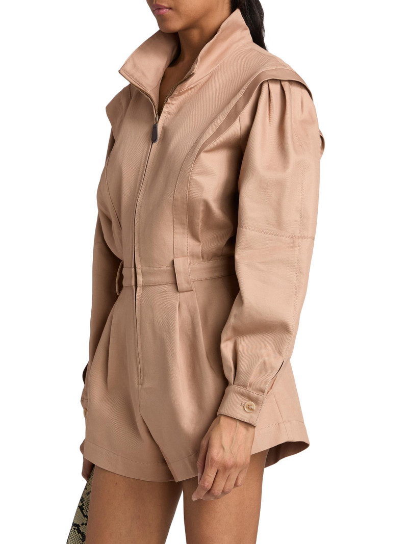 Women's Nabil Cotton Romper - Khaki 4