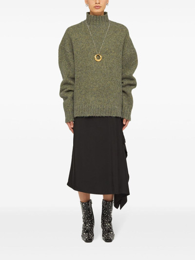 Jil Sander wool draped midi skirt outlook