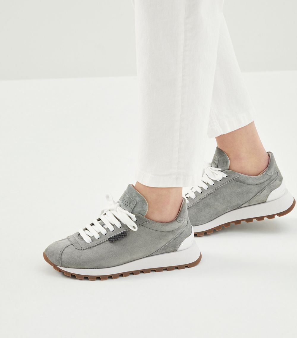 Brunello Cucinelli Suede Sneakers | harrods | REVERSIBLE