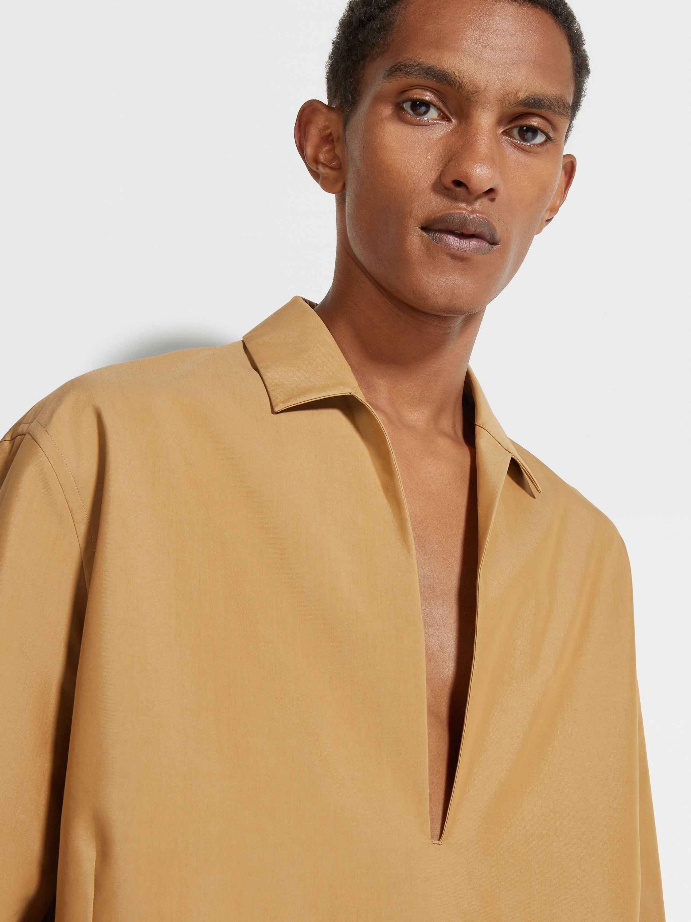 DARK BEIGE OASI LINO SHIRT - 3