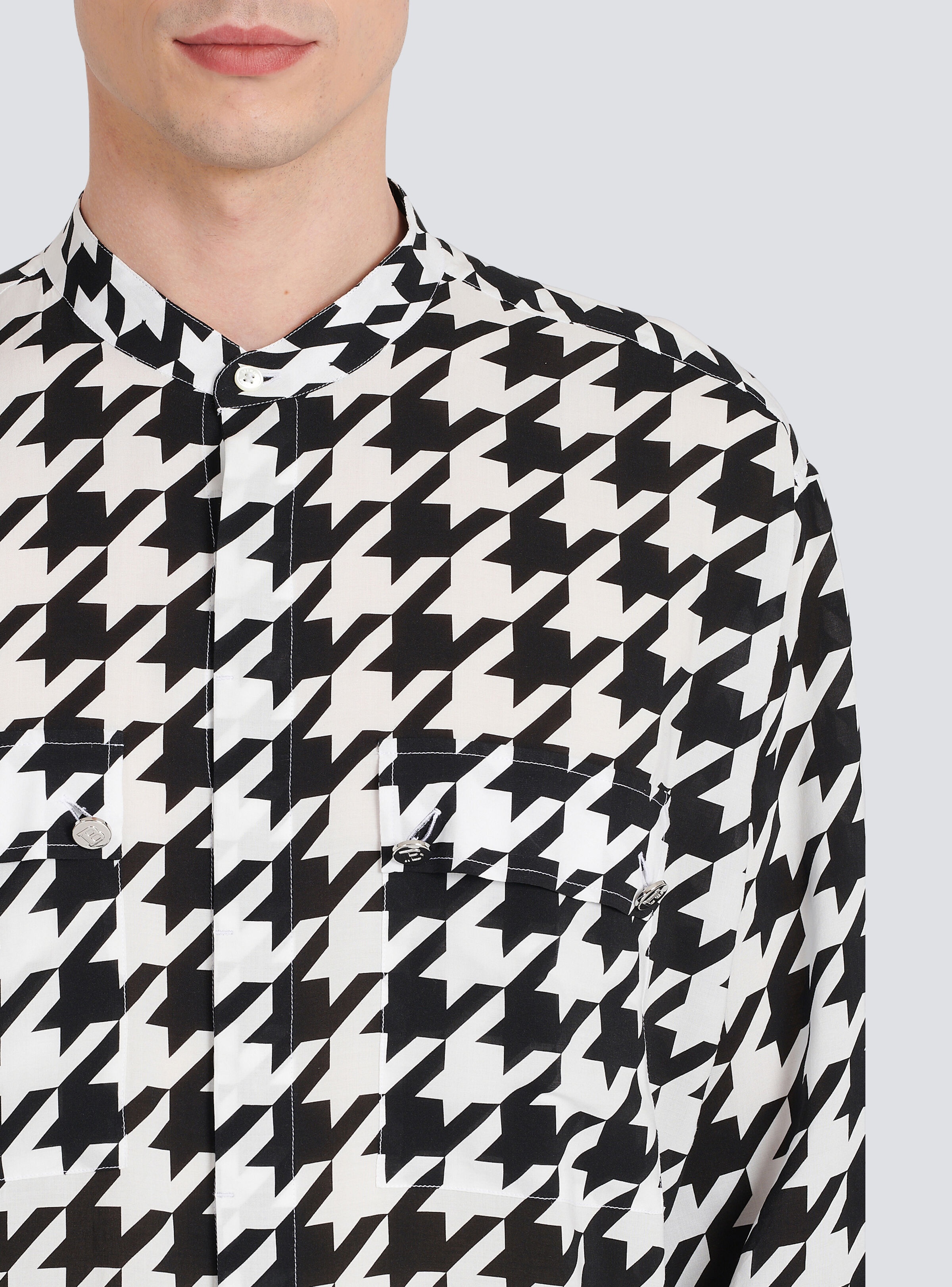 Houndstooth print cotton shirt - 7