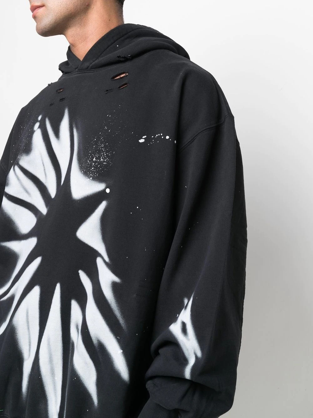 spray-print detail hoodie - 6