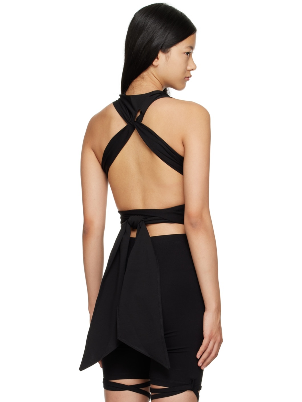 Black Tied Tube Blouse - 3
