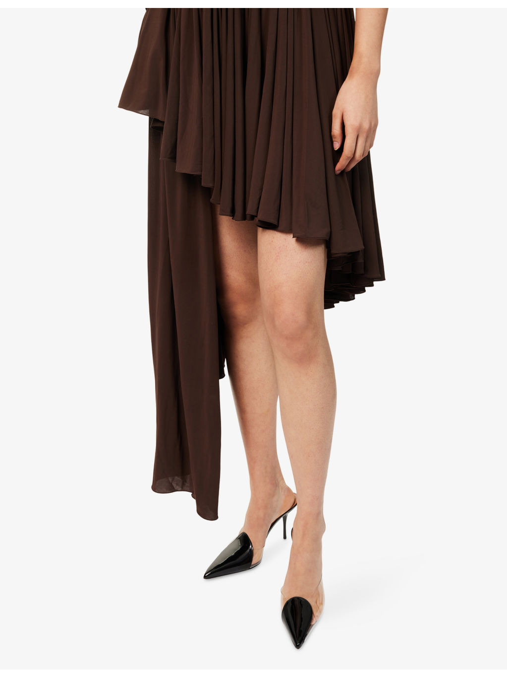 Spiral Ruffled Stretch-Woven Midi Dress - 6