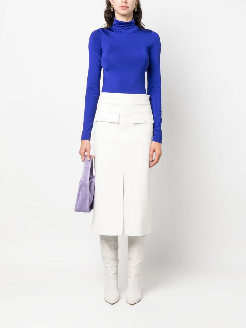 MSGM faux-leather midi skirt outlook