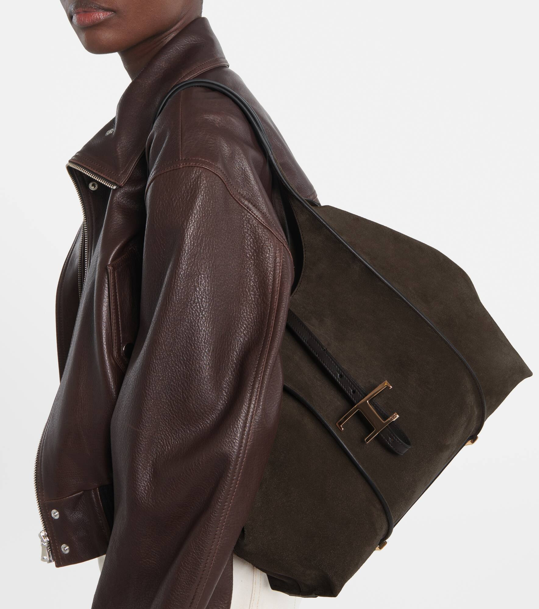 T Timeless Medium suede tote bag - 2