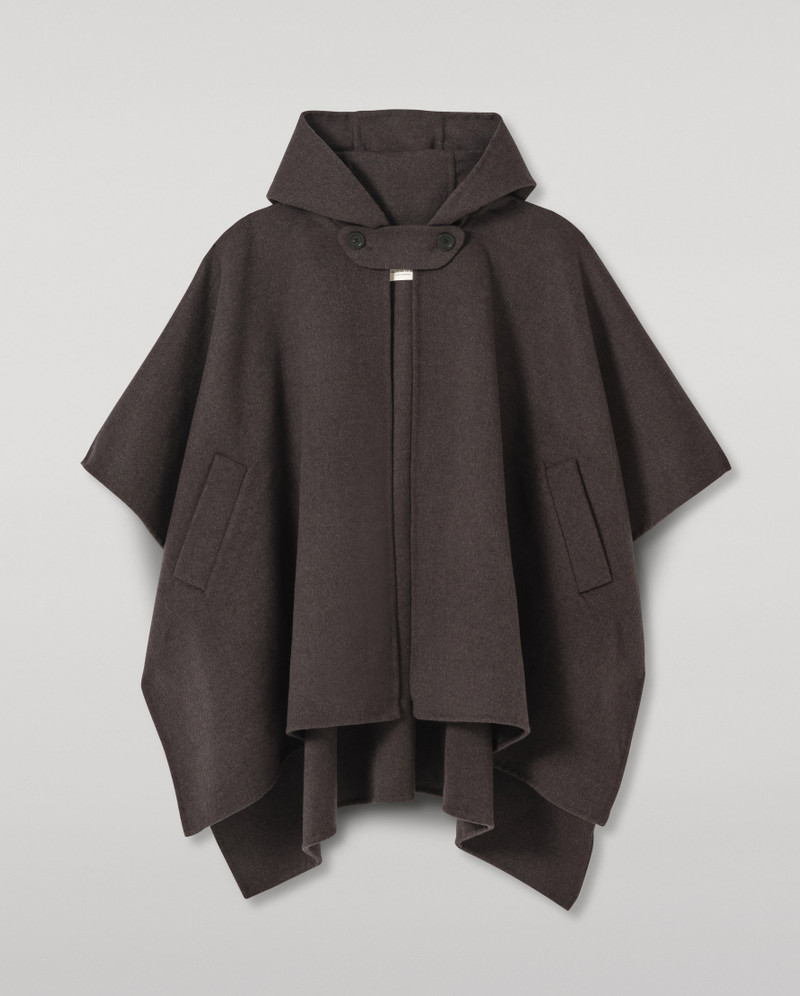 Hoolie Charcoal Hooded Cashmere Cape 1