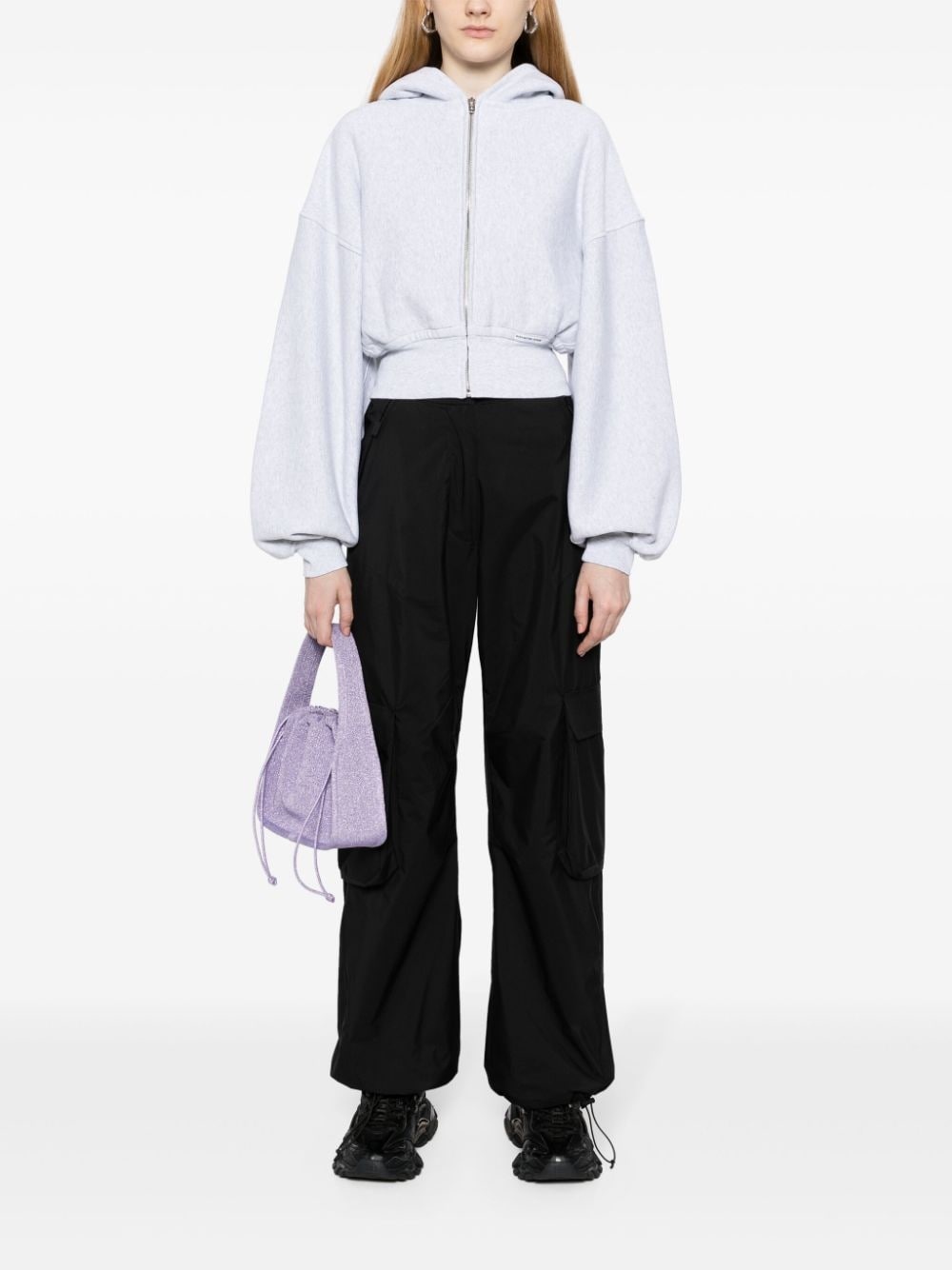 zip-up cropped hoodie - 2